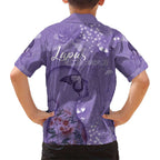 Lupus Cannot Stop Me Australia Floral Family Matching Long Sleeve Bodycon Dress and Hawaiian Shirt Purple Ribbon
