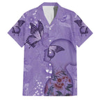 Lupus Cannot Stop Me Australia Floral Family Matching Long Sleeve Bodycon Dress and Hawaiian Shirt Purple Ribbon