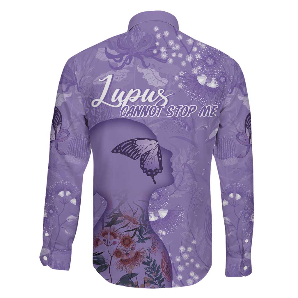 Lupus Cannot Stop Me Australia Floral Family Matching Long Sleeve Bodycon Dress and Hawaiian Shirt Purple Ribbon