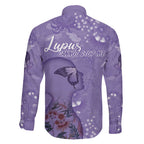 Lupus Cannot Stop Me Australia Floral Family Matching Off Shoulder Maxi Dress and Hawaiian Shirt Purple Ribbon