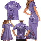 Lupus Cannot Stop Me Australia Floral Family Matching Short Sleeve Bodycon Dress and Hawaiian Shirt Purple Ribbon