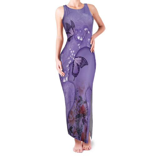 Lupus Cannot Stop Me Australia Floral Family Matching Tank Maxi Dress and Hawaiian Shirt Purple Ribbon