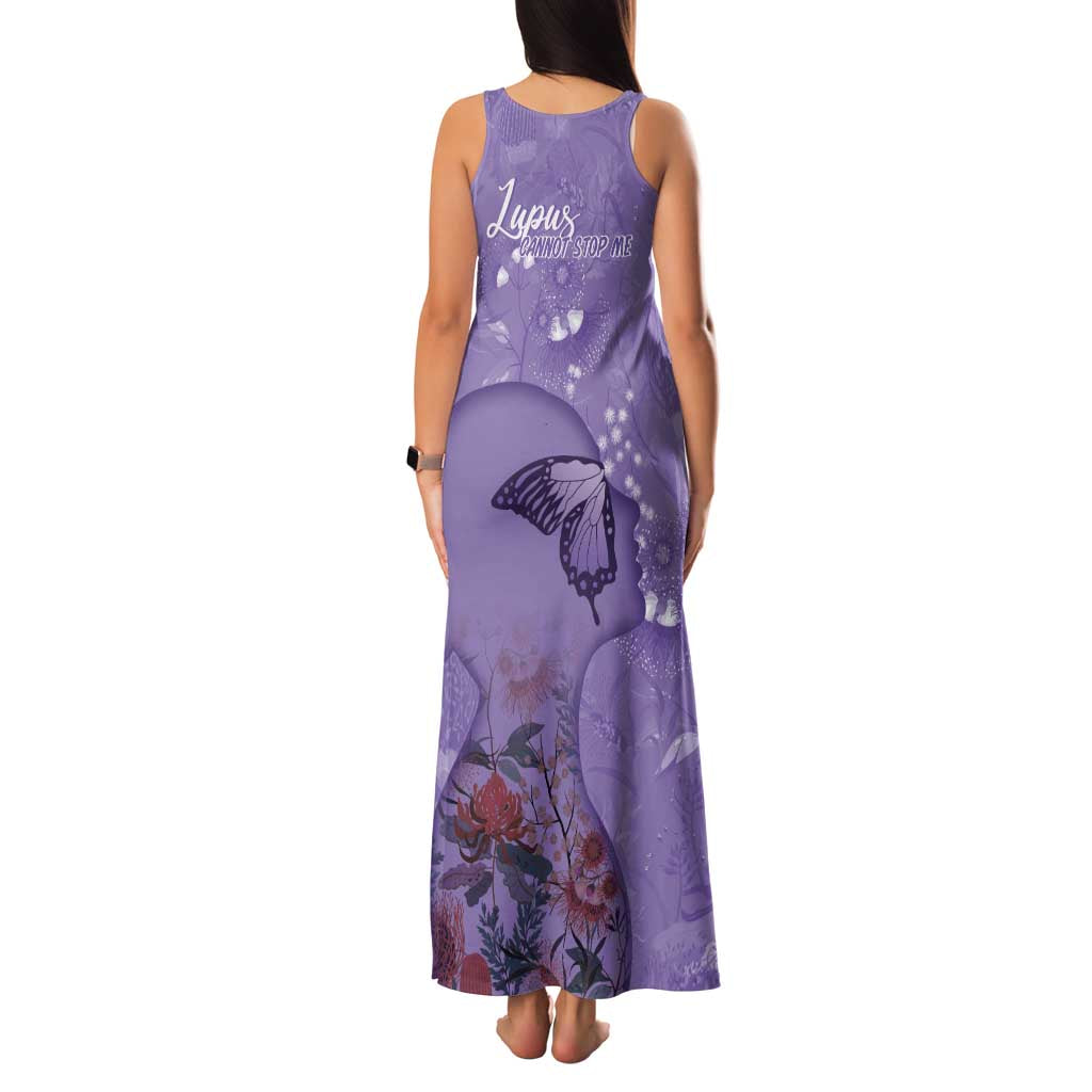 Lupus Cannot Stop Me Australia Floral Family Matching Tank Maxi Dress and Hawaiian Shirt Purple Ribbon