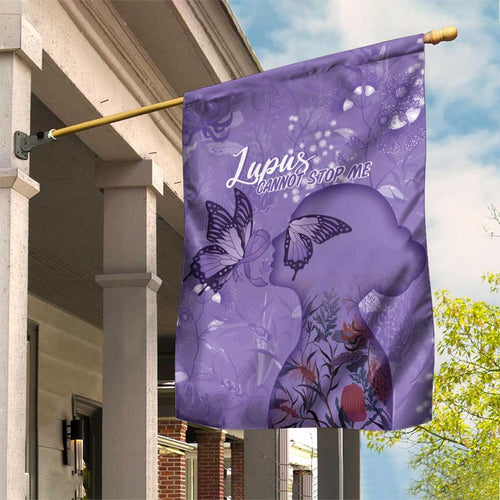 Lupus Cannot Stop Me Australia Floral Garden Flag Purple Ribbon