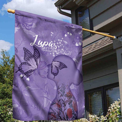 Lupus Cannot Stop Me Australia Floral Garden Flag Purple Ribbon