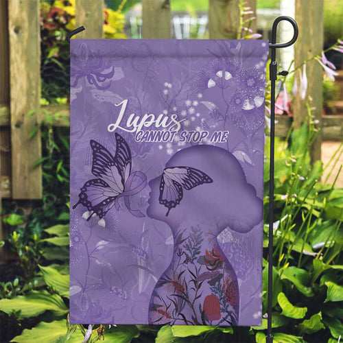 Lupus Cannot Stop Me Australia Floral Garden Flag Purple Ribbon