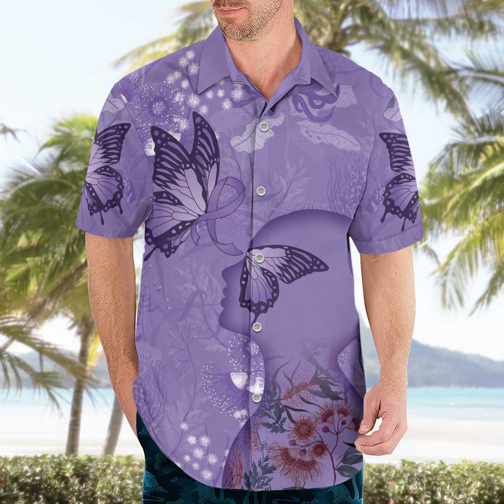 Lupus Cannot Stop Me Australia Floral Hawaiian Shirt Purple Ribbon
