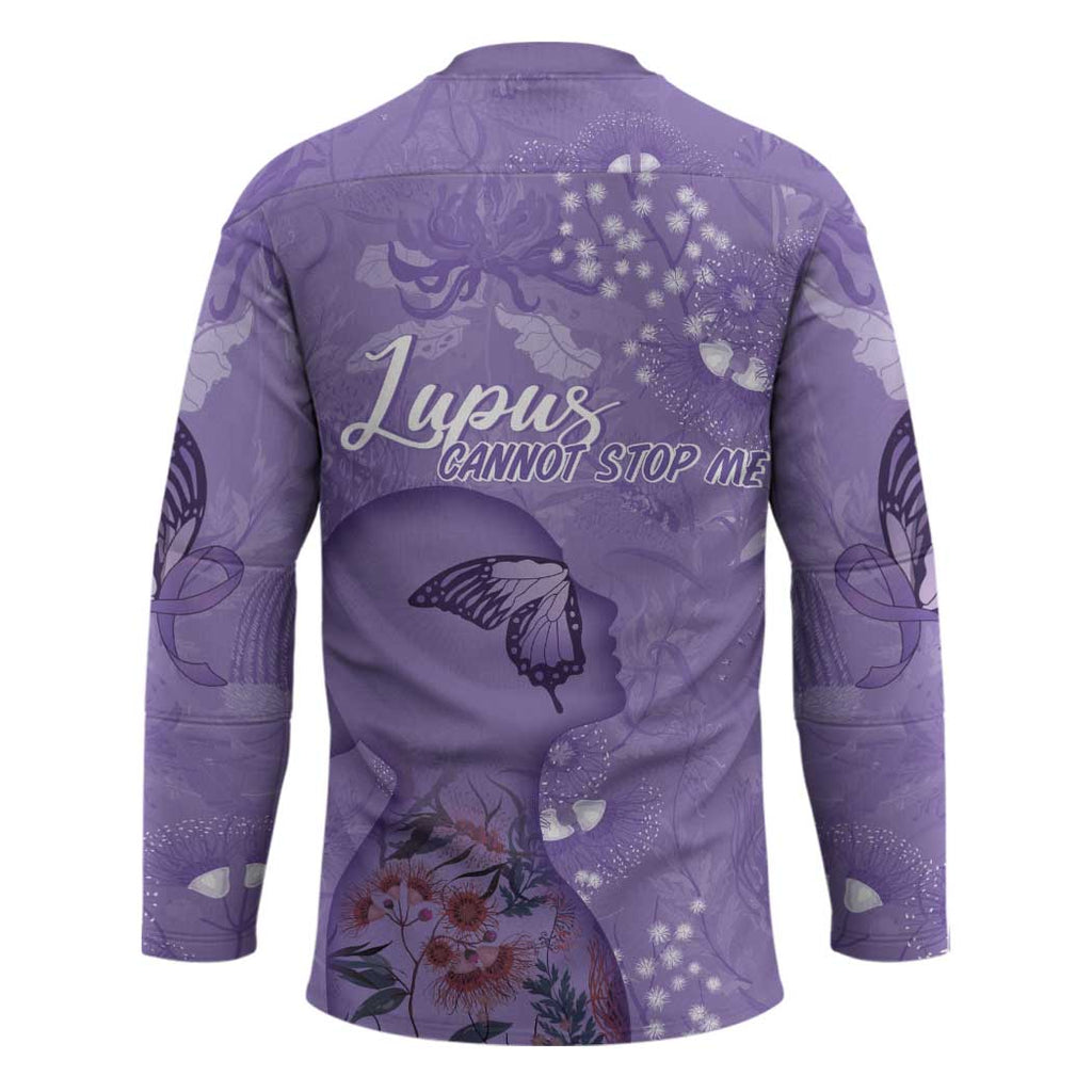 Lupus Cannot Stop Me Australia Floral Hockey Jersey Purple Ribbon
