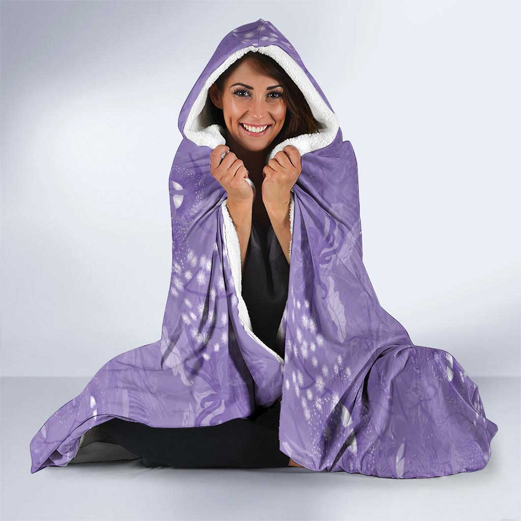 Lupus Cannot Stop Me Australia Floral Hooded Blanket Purple Ribbon