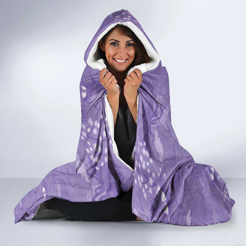 Lupus Cannot Stop Me Australia Floral Hooded Blanket Purple Ribbon