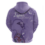 Lupus Cannot Stop Me Australia Floral Hoodie Purple Ribbon