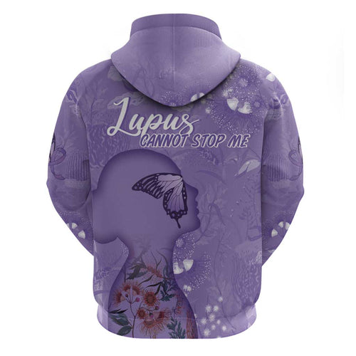 Lupus Cannot Stop Me Australia Floral Hoodie Purple Ribbon