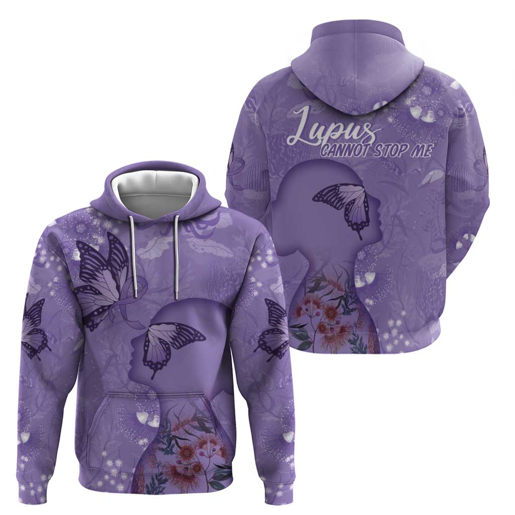 Lupus Cannot Stop Me Australia Floral Hoodie Purple Ribbon