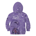 Lupus Cannot Stop Me Australia Floral Kid Hoodie Purple Ribbon