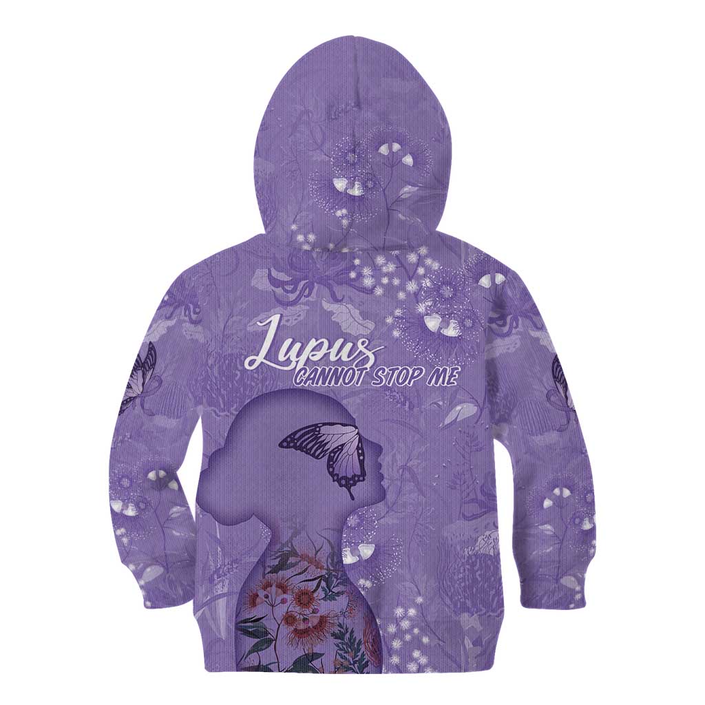 Lupus Cannot Stop Me Australia Floral Kid Hoodie Purple Ribbon