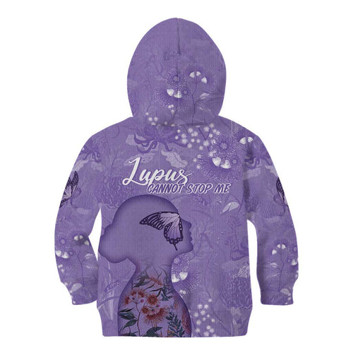 Lupus Cannot Stop Me Australia Floral Kid Hoodie Purple Ribbon