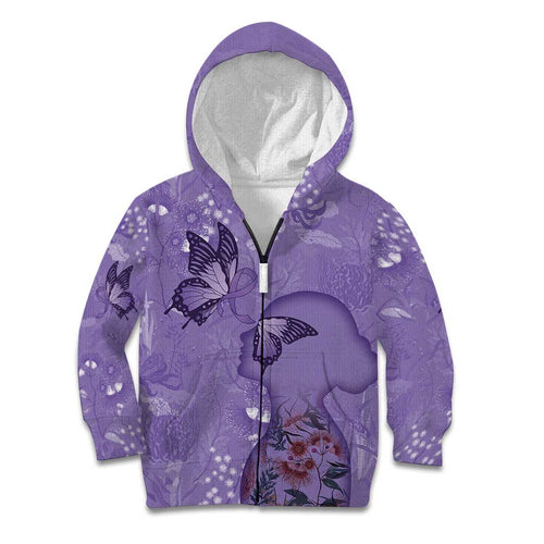 Lupus Cannot Stop Me Australia Floral Kid Hoodie Purple Ribbon