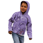Lupus Cannot Stop Me Australia Floral Kid Hoodie Purple Ribbon