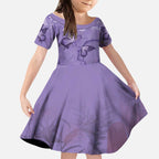 Lupus Cannot Stop Me Australia Floral Kid Short Sleeve Dress Purple Ribbon