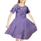 Lupus Cannot Stop Me Australia Floral Kid Short Sleeve Dress Purple Ribbon