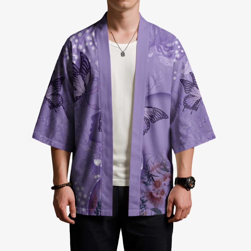 Lupus Cannot Stop Me Australia Floral Kimono Purple Ribbon