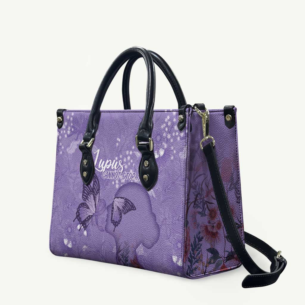 Lupus Cannot Stop Me Australia Floral Leather Bag Purple Ribbon
