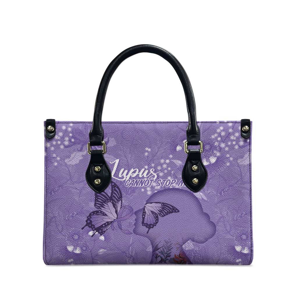 Lupus Cannot Stop Me Australia Floral Leather Bag Purple Ribbon