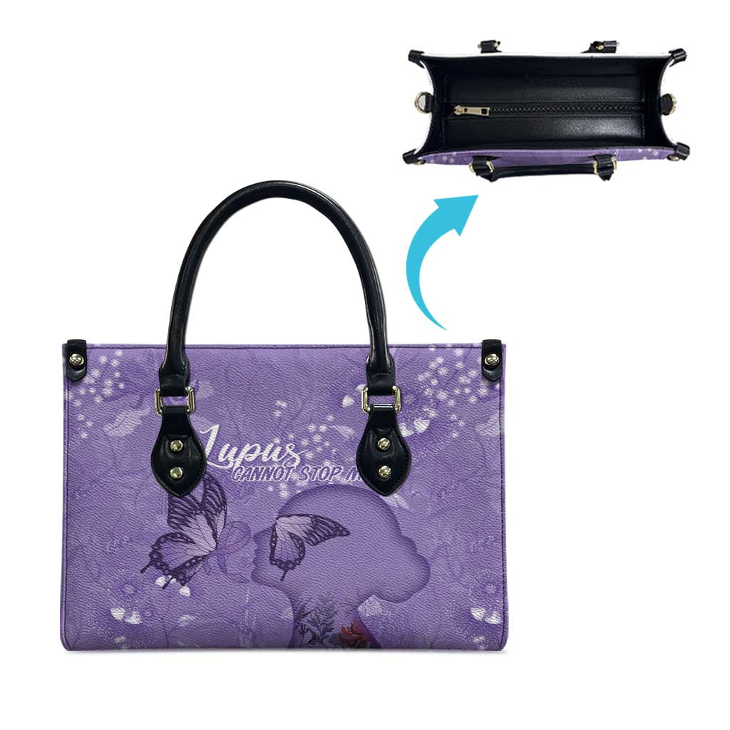 Lupus Cannot Stop Me Australia Floral Leather Bag Purple Ribbon