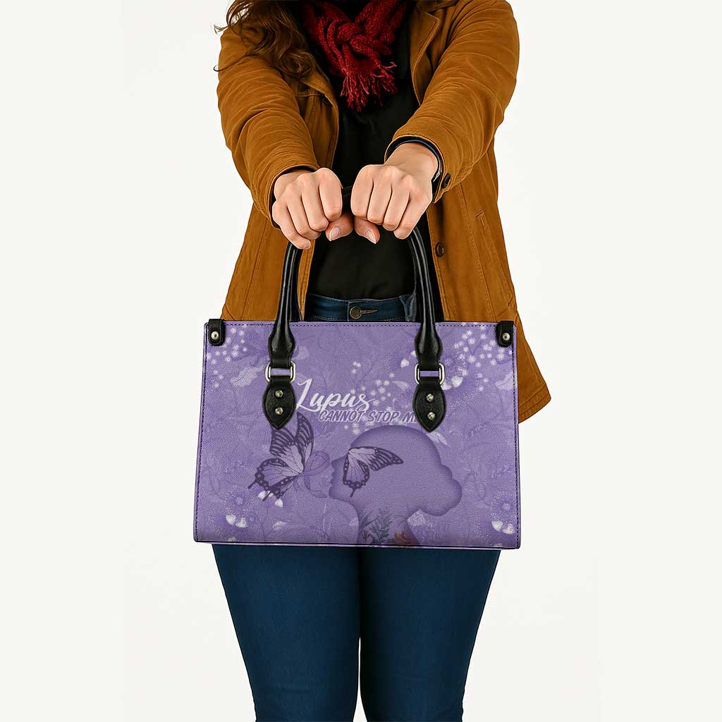 Lupus Cannot Stop Me Australia Floral Leather Bag Purple Ribbon