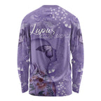 Lupus Cannot Stop Me Australia Floral Long Sleeve Shirt Purple Ribbon
