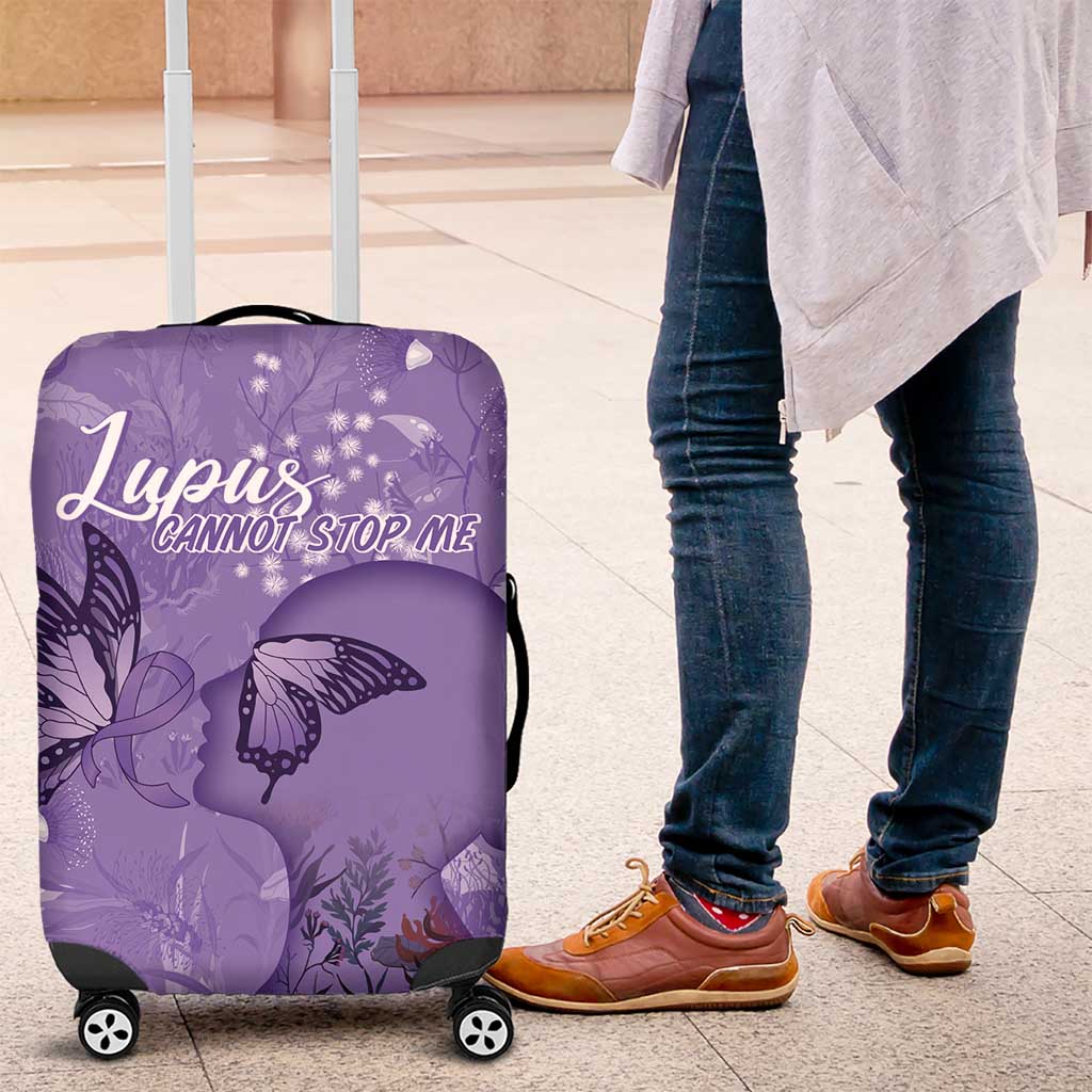 Lupus Cannot Stop Me Australia Floral Luggage Cover Purple Ribbon
