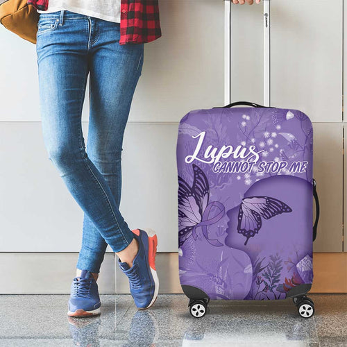 Lupus Cannot Stop Me Australia Floral Luggage Cover Purple Ribbon