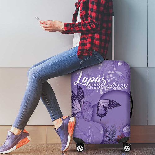 Lupus Cannot Stop Me Australia Floral Luggage Cover Purple Ribbon