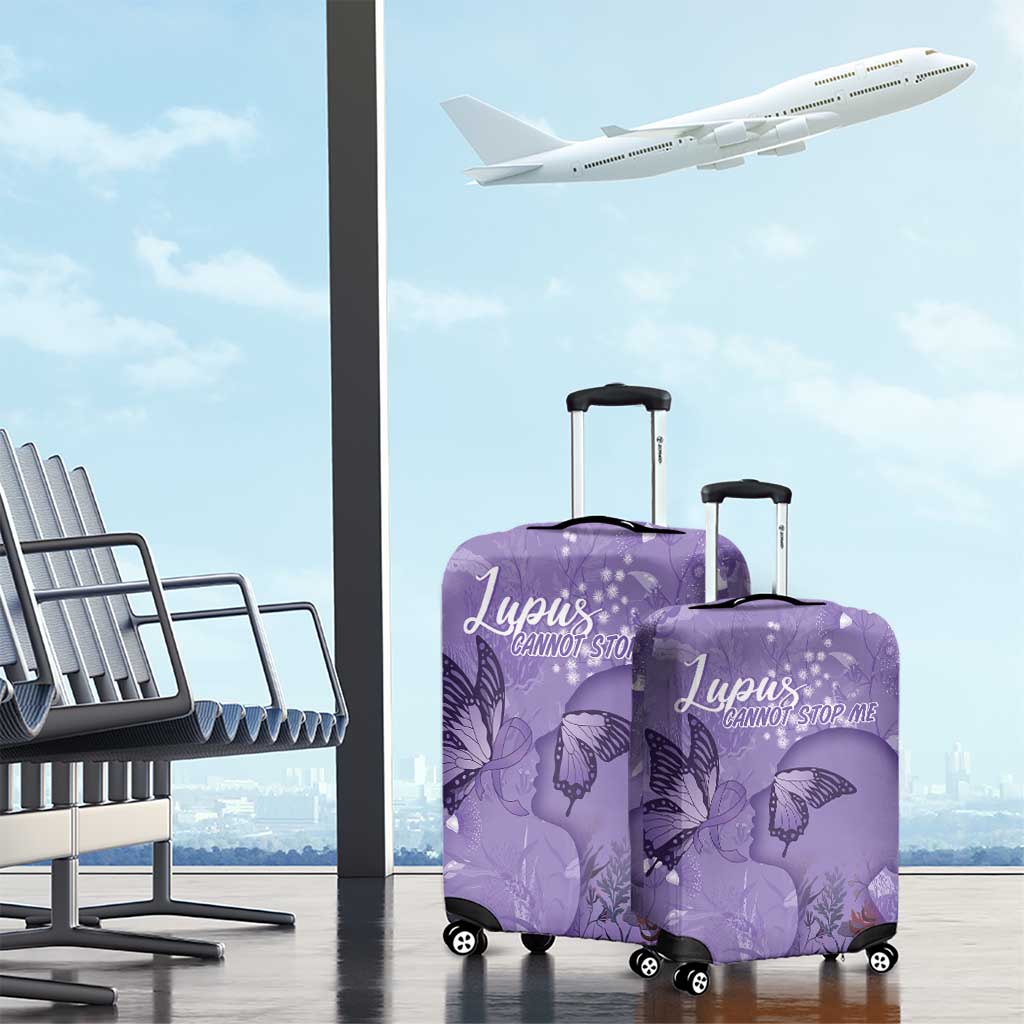 Lupus Cannot Stop Me Australia Floral Luggage Cover Purple Ribbon