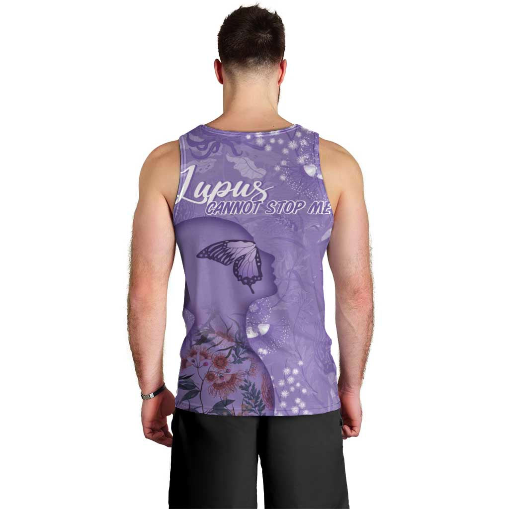 Lupus Cannot Stop Me Australia Floral Men Tank Top Purple Ribbon