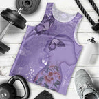 Lupus Cannot Stop Me Australia Floral Men Tank Top Purple Ribbon