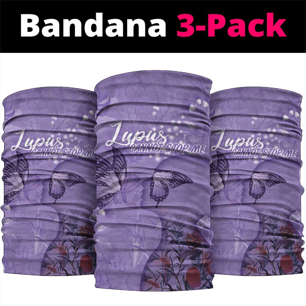 Lupus Cannot Stop Me Australia Floral Neck Gaiter Purple Ribbon