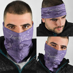 Lupus Cannot Stop Me Australia Floral Neck Gaiter Purple Ribbon
