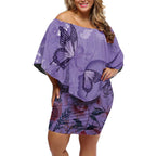 Lupus Cannot Stop Me Australia Floral Off Shoulder Short Dress Purple Ribbon