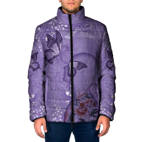 Lupus Cannot Stop Me Australia Floral Padded Jacket Purple Ribbon