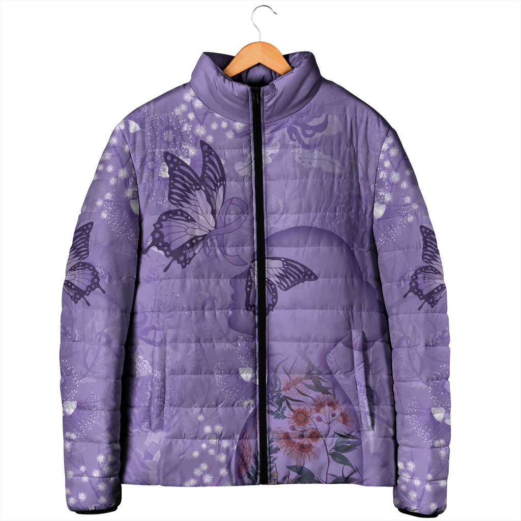 Lupus Cannot Stop Me Australia Floral Padded Jacket Purple Ribbon
