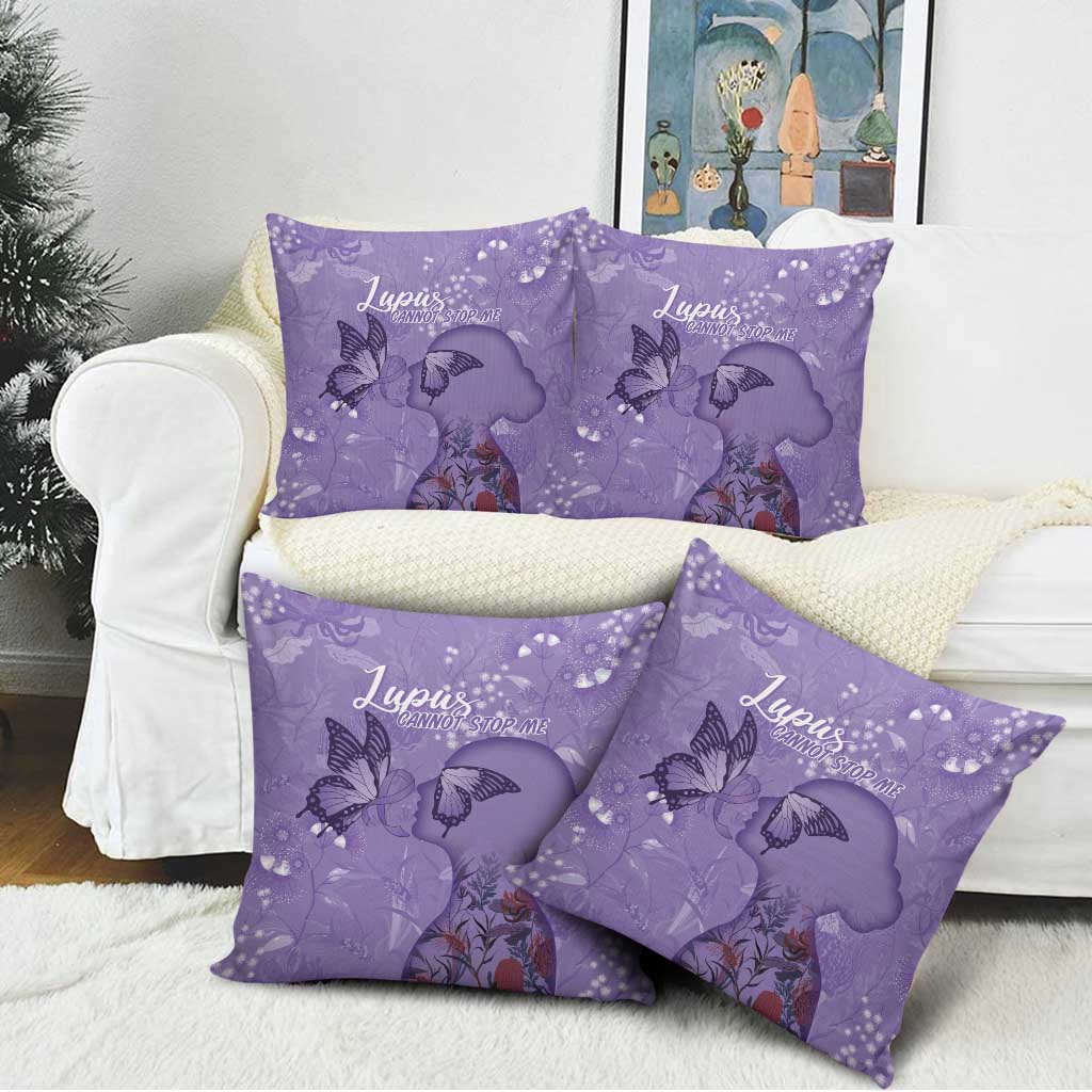 Lupus Cannot Stop Me Australia Floral Pillow Cover Purple Ribbon