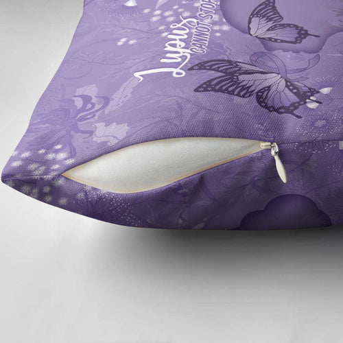 Lupus Cannot Stop Me Australia Floral Pillow Cover Purple Ribbon