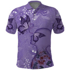 Lupus Cannot Stop Me Australia Floral Polo Shirt Purple Ribbon