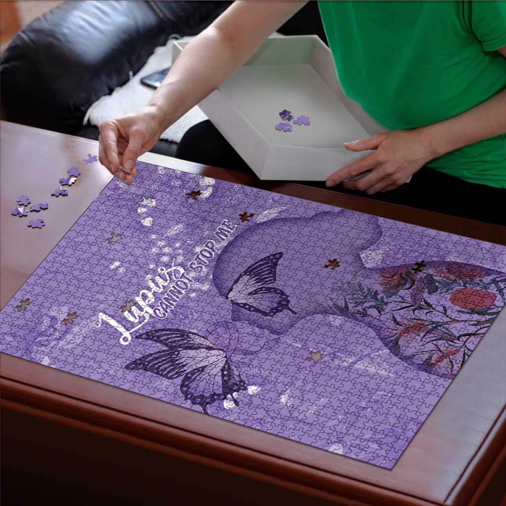 Lupus Cannot Stop Me Australia Floral Puzzle Purple Ribbon