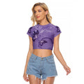 Lupus Cannot Stop Me Australia Floral Raglan Cropped T Shirt Purple Ribbon
