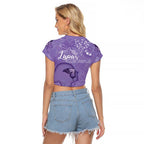 Lupus Cannot Stop Me Australia Floral Raglan Cropped T Shirt Purple Ribbon
