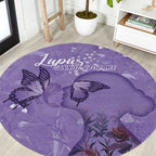 Lupus Cannot Stop Me Australia Floral Round Carpet Purple Ribbon