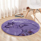 Lupus Cannot Stop Me Australia Floral Round Carpet Purple Ribbon
