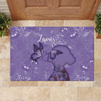 Lupus Cannot Stop Me Australia Floral Rubber Doormat Purple Ribbon